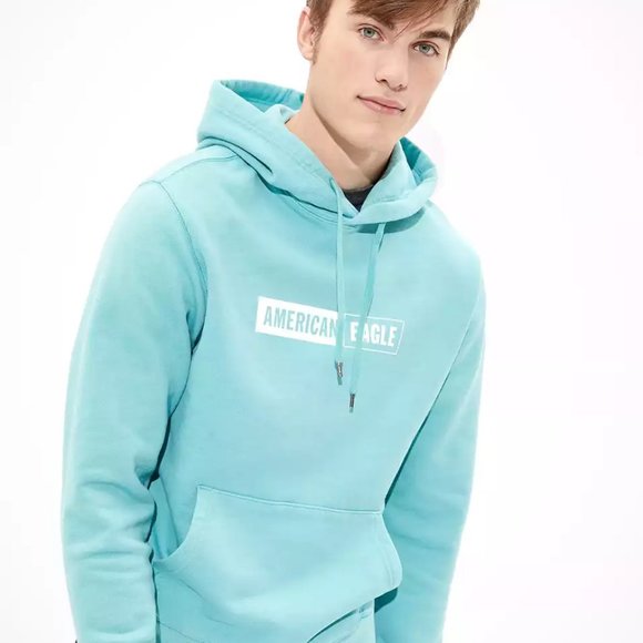 AE Vintage Fleece Graphic Hoodie Teal - Picture 5 of 5